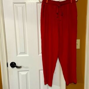 Soho red elastic waist pants medium